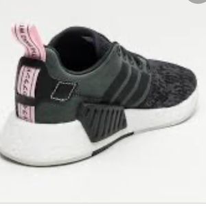Womens Adidas NMD pink black and grey